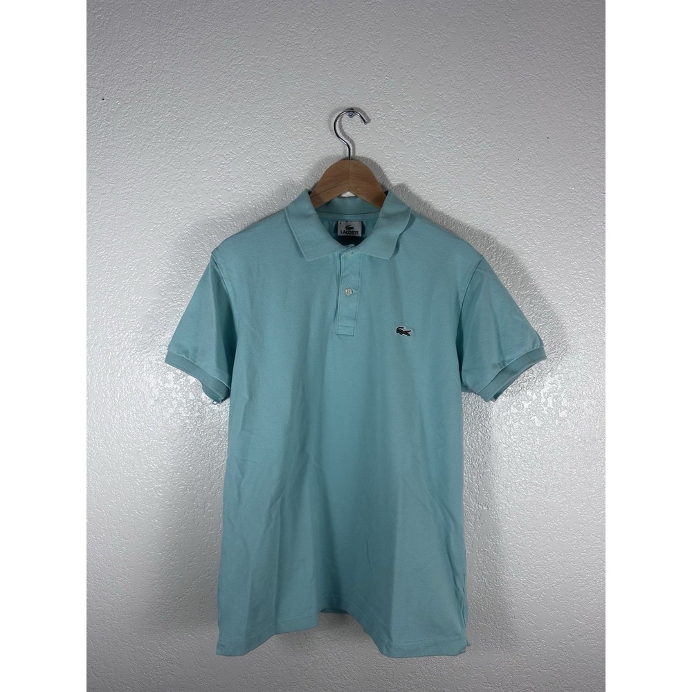 Lacoste Men's Light Blue Short Sleeve Polo Shirt Size 4 Medium Classic Fit